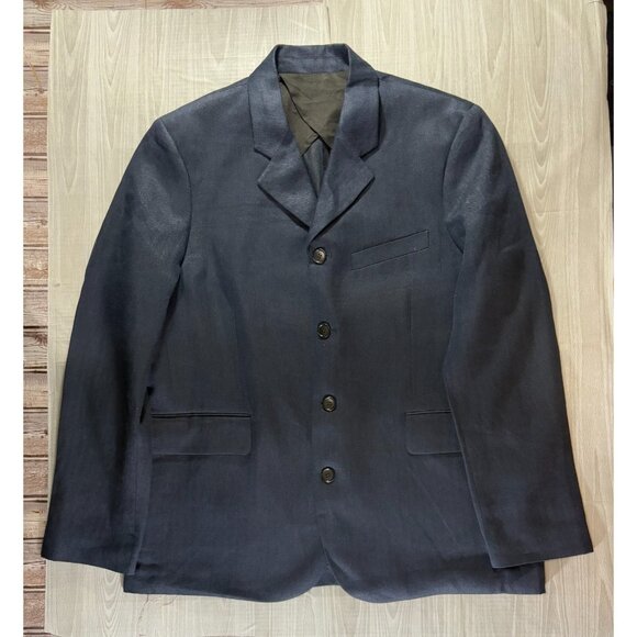 ALEX MILL Daniel Four Button Blazer In Linen Herringbone sz 2XL Navy NWT $325
